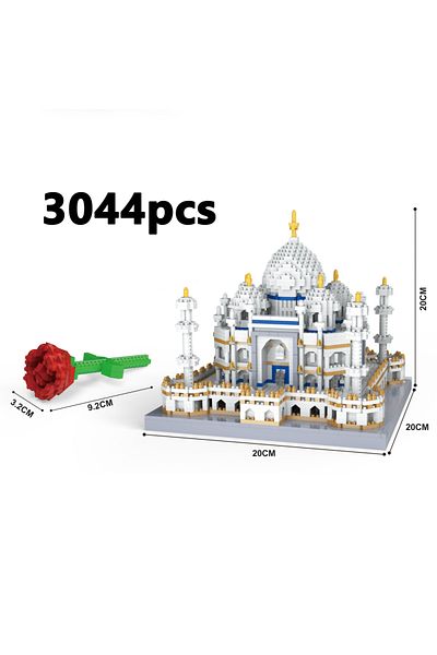 Choice لا يوجد صندوق أصلي MOC City Mini Bricks تاج محل الهندسة المعمارية العالمية الشهيرة نموذج مصغر لمبنى الهند