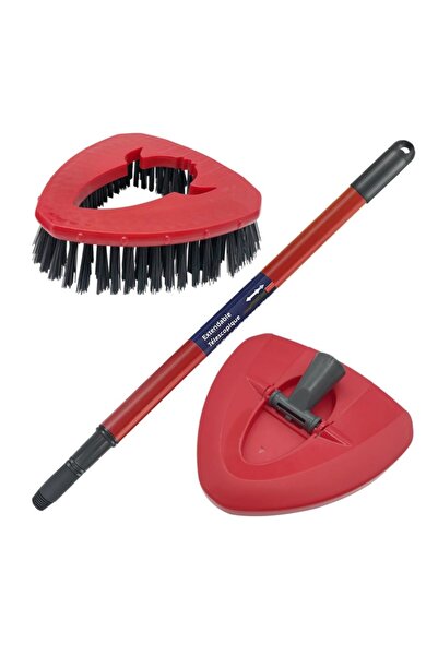 Choice مقبض ممسحة دوارة قابل للتمديد (56-123 سم) + فرشاة تنظيف + قاعدة مثلثة ...