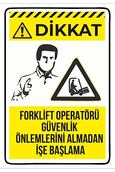 Reysa Tasarım ملصق إجراءات السلامة لمشغل الرافعة الشوكية مقاس 20 × 28 سم