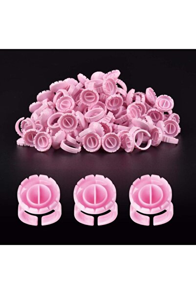 Choice1 فاصل 100 قطعة من حلقات حامل غراء الرموش الصناعية لتمديد الرموش وصبغة الوشم