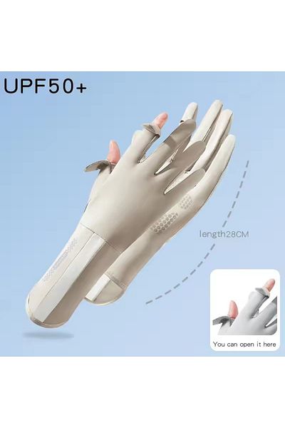 Choice One Size Beige Thin Breathable Sun Resistant Riding Gloves Suitable for Both Men and Women Outdoor U