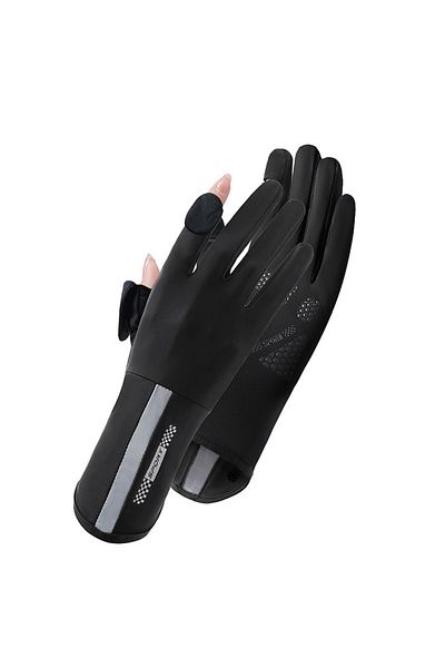 Choice black Summer sun protection gloves, anti slip, breathable, UV resistant, touch screen, cool feeling,