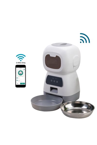 Choice وحدة تغذية الحيوانات الأليفة الأوتوماتيكية Tuya APP control 3.5L للقطط مزودة بخاصية WiFi Smart Swirl Slow Feeder مع خاصية التسجيل الصوتي