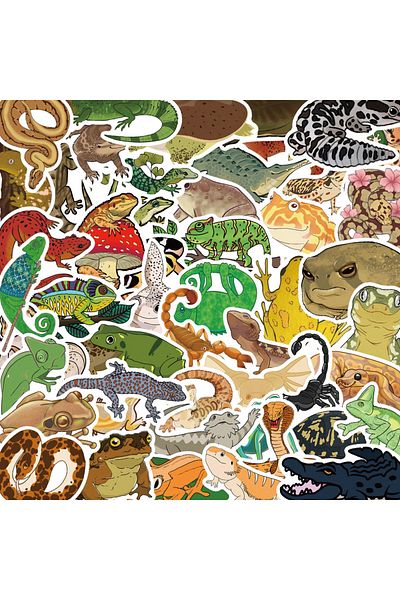 Choice 50PCS 50pcs Cool Lizard Stickers Reptile Funny Animals Decals Graffiti Toys DIY Laptop Luggage Phone