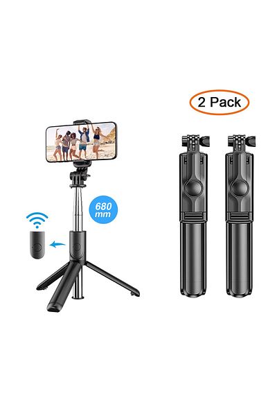 Choice 2 pack S03 3In1 Bluetooth Wireless Selfie Tripod With Fill Light Shutter Remote Control Portable Fol