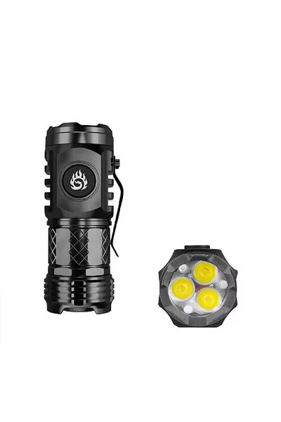Choice S60B Super Bright MINI LED Flashlight USB Torch Rechargeable Zoom Fishing Lantern Powerful 3 Lightin