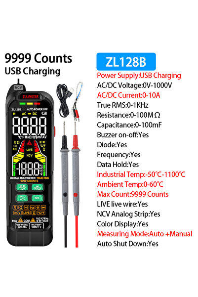 Choice3 ZL128B-USB Type Profesional Digital Smart Multimeter 9999 Counts T-RM...