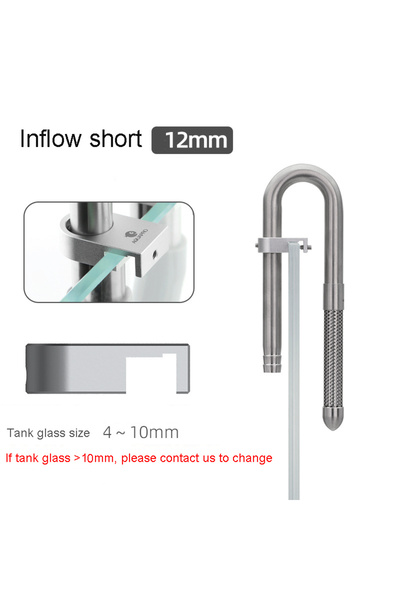 Choice3 inflow short 12 AQUAPRO Mini Skimmer Inflow Stainless Steel Inlet Out...