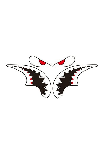 Choice SHARK-Red 1PC Bicycle Sticker Waterproof Head Tube Shark Sticker Frame Decorative Concealer Anti-scr