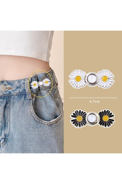 Choice النمط 6 2 قطعة زهور الأقحوان دبابيس السراويل مشبك دبابيس شد الخصر مشبك الخصر قابل للتعديل