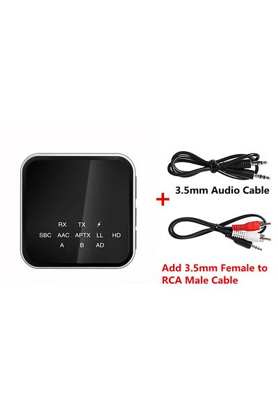 Vikefon With RCA Cable Aptx HD LL Adaptive Bluetooth Receiver Transmitter BT 5.2 RCA 3.5mm Jack AUX Wireless