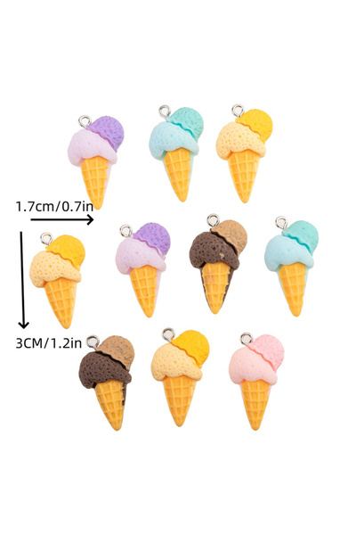 Choice النمط 2 10 قطع لطيف 3D محاكاة الغذاء الآيس كريم الراتنج سحر أقراط المف...