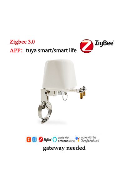 HOENYZY Eu Plug Zigbee White 1/2" 3/4" 1" Tuya Zigbee Smart Gas Valve Garden Water Shut Off Timer Irrigation