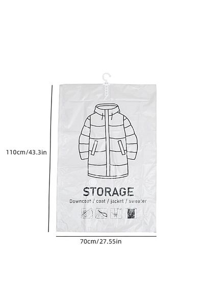 Choice 1PC M(70X110cm) Hanging Vacuum Storage Space Saver Bags for Clothes for Suits, Dress, Jacket