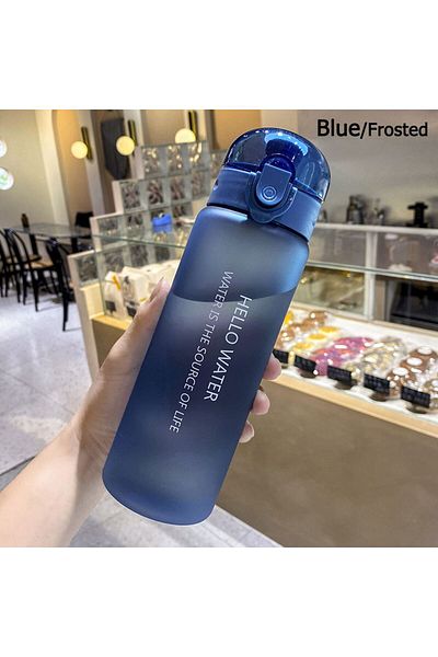 Choice blue-Frosted Sports Transparent Water Bottle 780ml Portable Gym Travel Clear Leakproof Drinking Bott