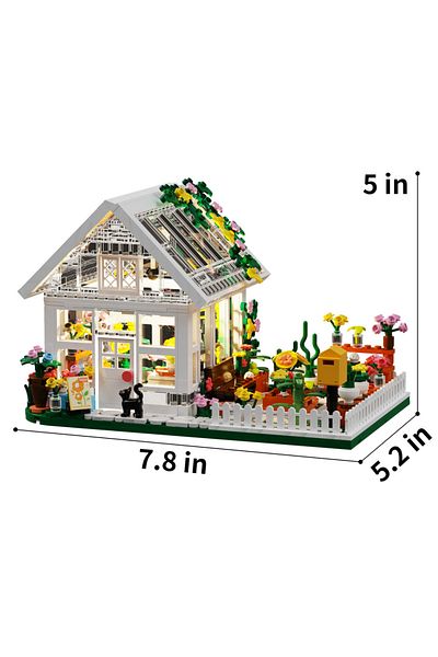 Choice with led light Newest Flower House Mini Building Block Set City Street View Greenhouse Building Bloc