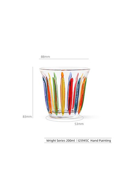 Choice 200ml MHW-3BOMBER 200/320/480ML Glass Coffee Cups Art Hand-Painted Espresso Mug Set Anti-slip Drinki