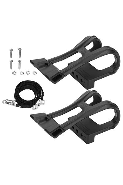 Choice black Bike Pedal Belt Plastic Black Adjustable Bike Pedals Straps Anti slip Toe Clip Belt Accessory