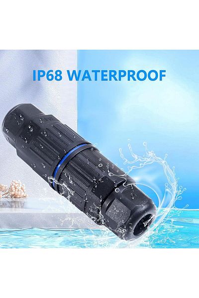 AOKIN 2002-3p IP68 Waterproof Electrical Cable Connector, Outdoor 3 Way Junction Box, Waterproof Wire Conn