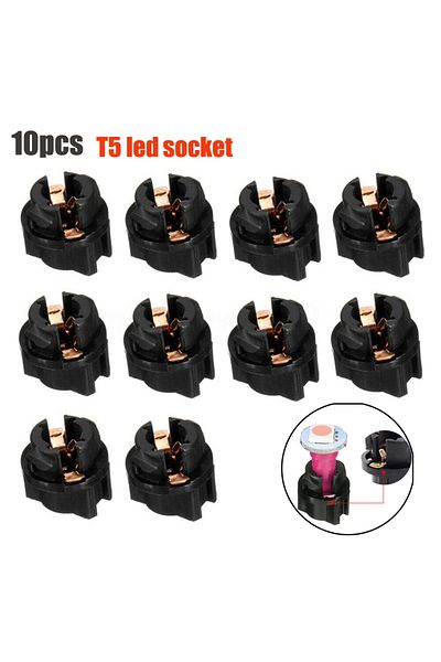 Choice 10pcs Signal Lamp T5 Led T-wist Sockets Bulb Base Holders Car Dashboard Instrument Panel Cluster ...