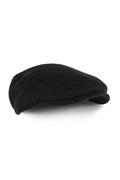 KAMBO WEAR Black Woolen Stampede Winter Fabric Tommy Shelby Cap Hat (Anti-Sweat Satin Quilted Stitched Lining)