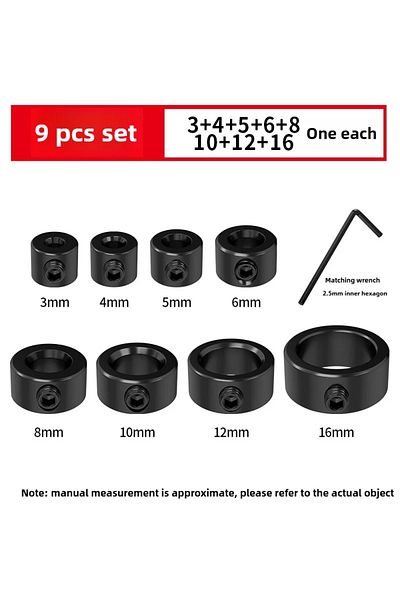 Choice 9pcs set Drill Stoper Collar Set Stop Bit Ring Shaft Limit Metric Lock Steel Press Depth Ajustable P