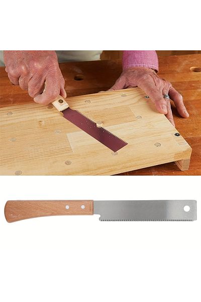 Choice 12 Inch Small Hand Saw, Flush Cut Saw Woodworking Hand Saw Wooden Straight Handle Single Edge Pul...