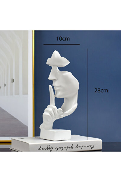 Choice White Thinker Statue Sculpture Silence Is Gold Figurines Resin Retro H...