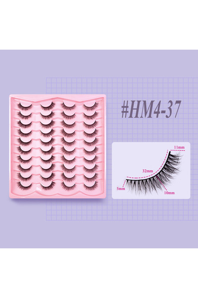 Choice رموش HM4-37، 20 زوجًا، رموش صناعية ثلاثية الأبعاد من فرو المنك، مظهر طبيعي، رموش كثيفة وكثيفة