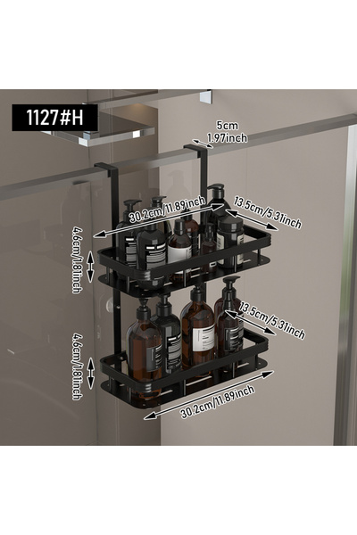 Choice 1127H رف تخزين بخطاف خلفي لغرفة الاستحمام، حمام، مرحاض، متعدد الوظائف،...