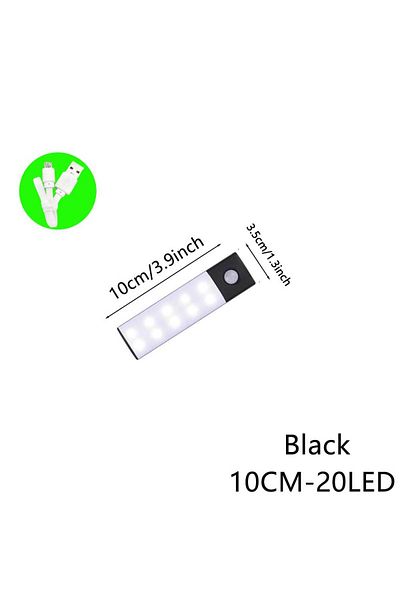 Choice Black 10CM 3 color in One Lamp Motion Sensor Light Wireless LED Night Light USB Rechargeable Night L