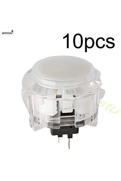 Choice 10pcs 30mm white 10pcs Clear Push Button 24mm 30mm Durable Multicade Video Game Console Copy Sanwa O