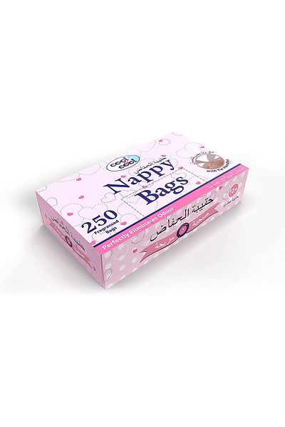 COOL & COOL Fragranced Nappy Bags 250pcs – Hygienic, Easy-Tie, Odour-Control for Baby Diapers