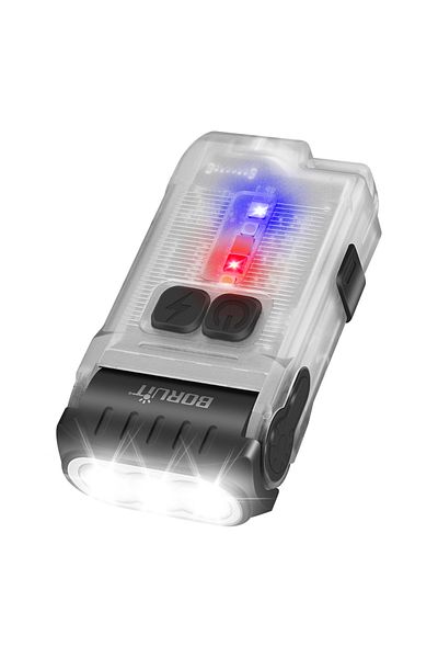 Choice Fluorescence BORUiT V15 LED Keychain EDC Fluorescence Flashlight Clip Warm Work Light Type-C Recharg