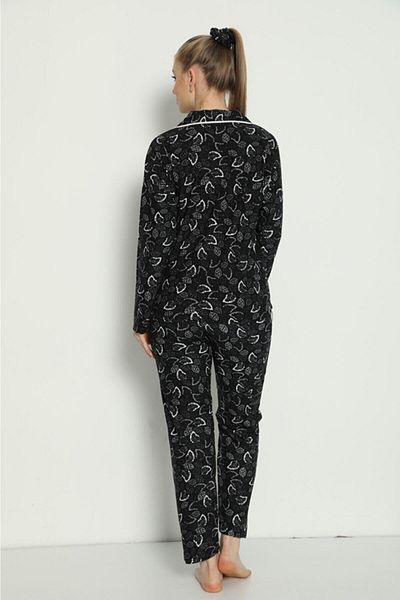 Pijamoni Σετ γυναικείες πιτζάμες Suede - Κουμπιά - 5660-16
