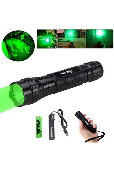 Choice Green Package 2 Professional Hunting Flashlight 1 Mode 501B Torch Lintern Green/Red Tactical Aluminu