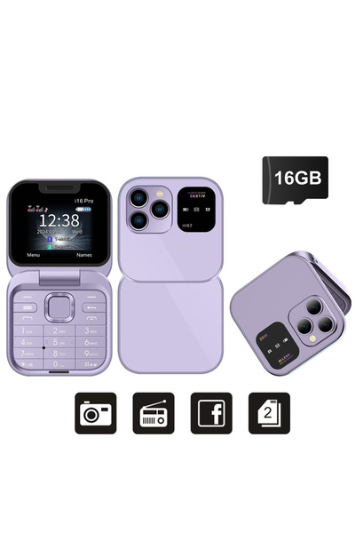 Choice Purple N 16GBTF card SERVO 2025 New Mini Flip Mobile Phone FM Radio Magic Voice Blacklist Speed Dial
