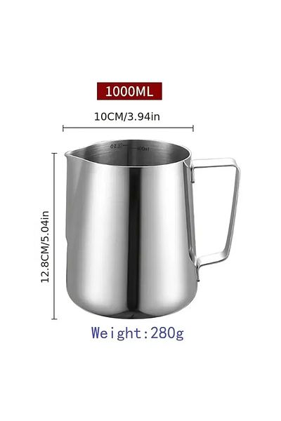 Choice 1000ML With Scale 350/600/1000ml Milk Creamer Frothing Pitcher with Scale Stainless Steel Espresso C