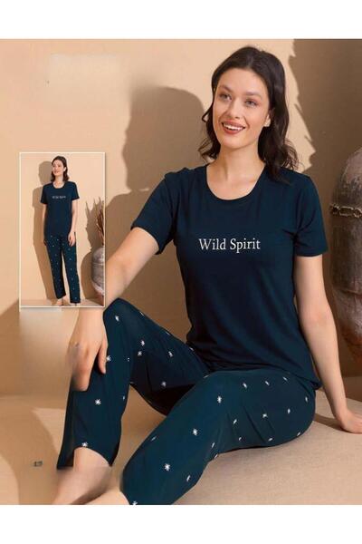 BOYRAZ Set de pijamale pentru femei Milan, cu decolteu, subțire, cu mânecă sc...