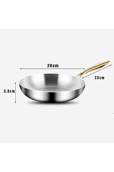 Choice 28cm 316 Stainless Steel Frying Pan Wok Pan Nonstick Cooking Fried Steak Gas Stove Pot Induction Gen