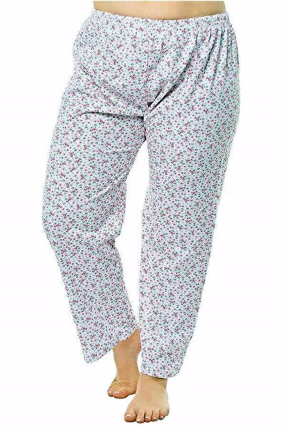 kapbirtane Floral Patterned Jumbo Length Women's Pajamas - Long Single Bottom, 3-pieces