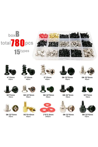 HZYUEGOU set B 780pcs 305/780pcs Computer PC Case Hard Disk Drive Fan Motherboard Power Supply Server Assembl