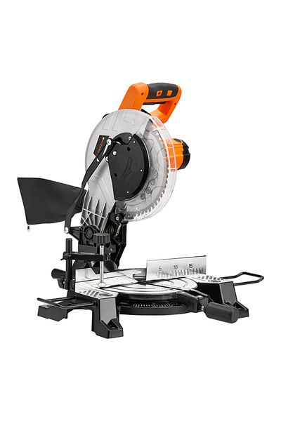 Lawazim 1500W Miter Saw – 255mm Blade Sliding Compound Saw, Adjustable Angle, Dust Bag, Blade Guards