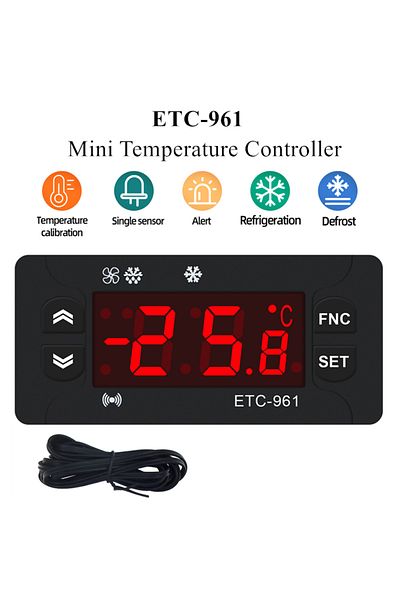 JUANJUAN Etc-961 Mini Temperature Controller Microcomputer Thermostats Digital Thermostat Refrigeration Al...