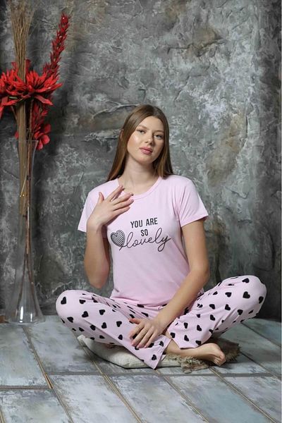 Sude Charme Milan Women's Pajama Set - Crew Neck, Short Sleeve, K300/514 - 1 Piece