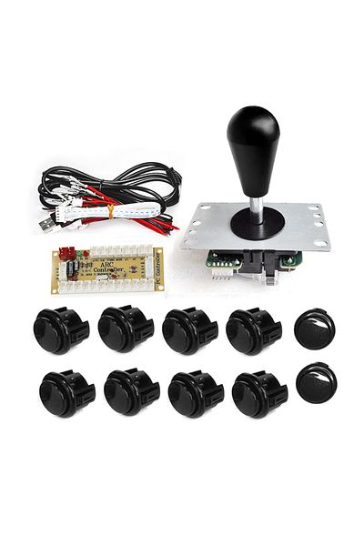 Choice 1P black Game Arcade joystick DIY Kit Zero Delay USB Controller SANWA 8 Way Joystick 24/ 30mm Push B