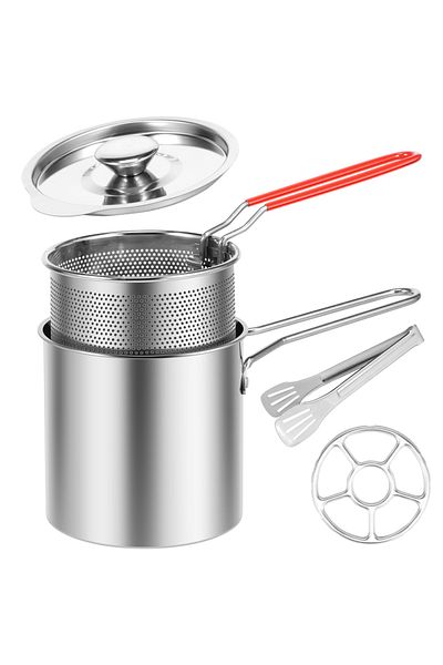 Choice furnace clip Set Deep Frying Pot Kitchen Fryer With Strainer Stainless Steel Tempura Fryer Pan Fry P