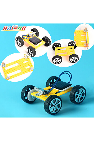 Choice 1 Pcs Yellow DIY Mini Solar Powered Toy Car For Kids Solar Power Toy A...