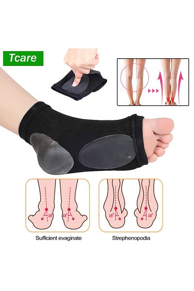 Choice 1Pair Arch Support Sleeve Cushioned Soft Elastic Gel Pad Fabric Arch Sock for Flat Foot Pain Reli...