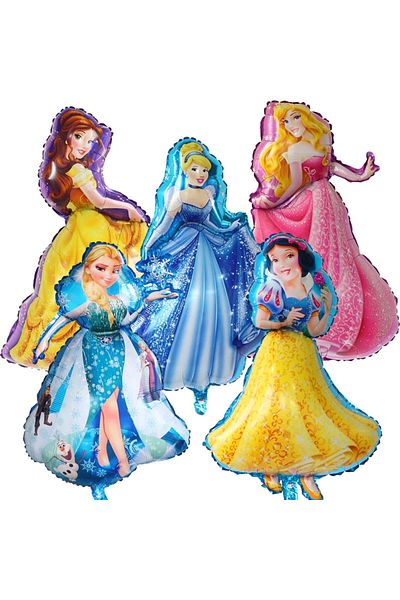 Disney as the picture mix 5pcs/Set Disney Elsa Princess Foil Balloons Girls Happy Birthday Party Decoration